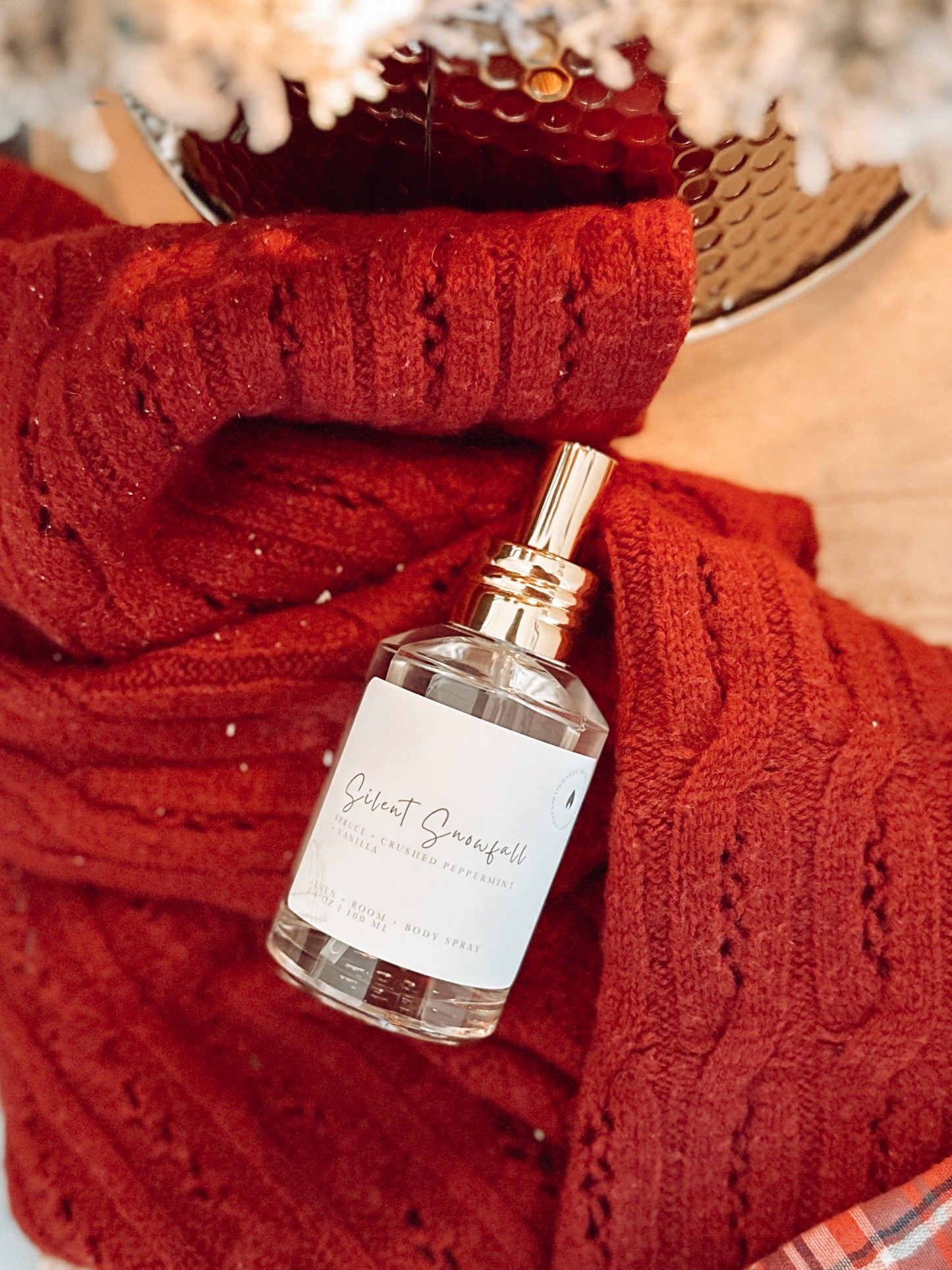 Silent Snowfall Linen + Room Spray - Spruce, Peppermint, Vanilla