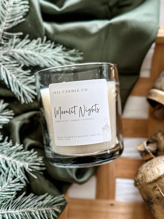 Moonlit Nights 12oz Candle - Amber, Plum, Vanilla