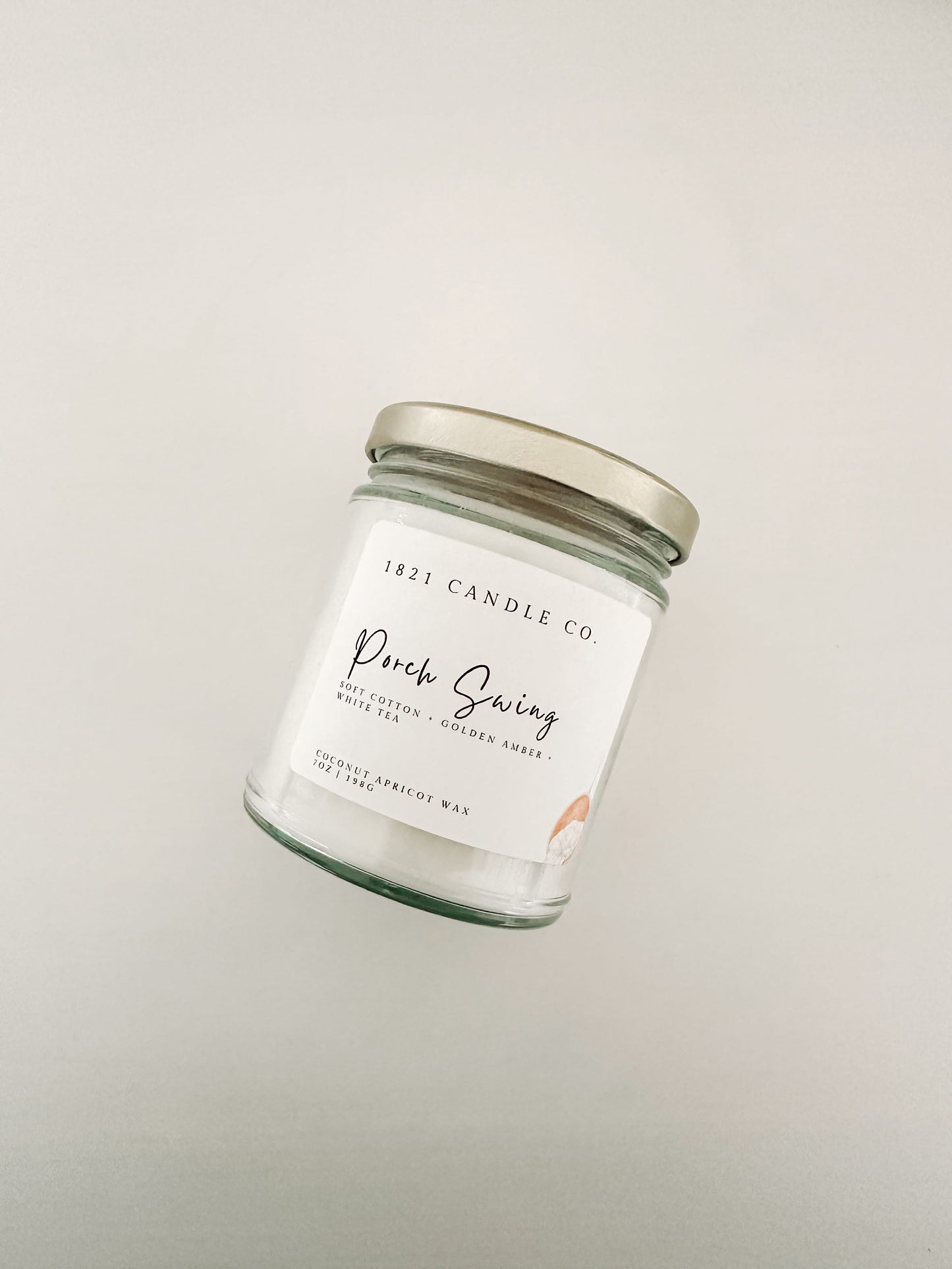 Porch Swing 7oz Candle | Cotton, Golden Amber, White Tea | Coconut Apricot Wax