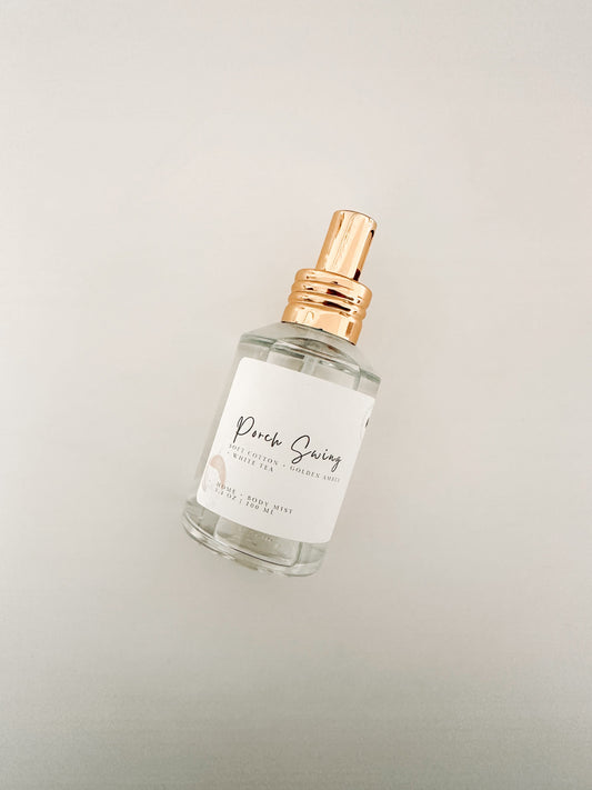 Porch Swing | Cotton, Golden Amber, White Tea | Home + Body Mist