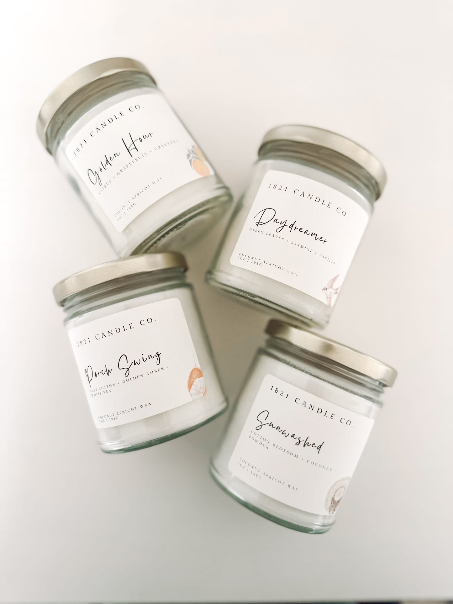 Porch Swing 7oz Candle | Cotton, Golden Amber, White Tea | Coconut Apricot Wax