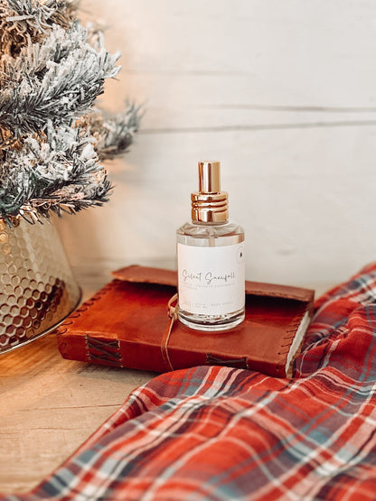 Silent Snowfall Linen + Room Spray - Spruce, Peppermint, Vanilla