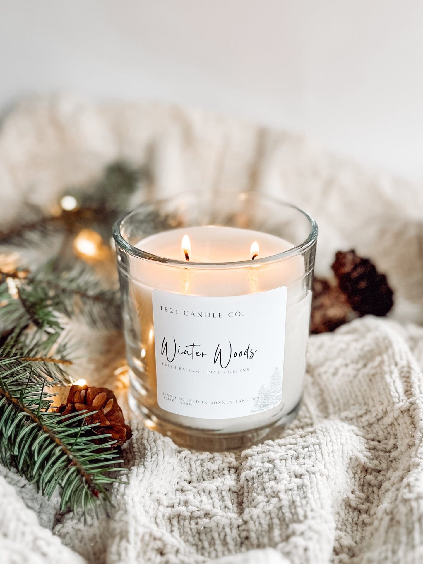 Winter Woods 12oz Candle - Balsam, Pine, Cedar