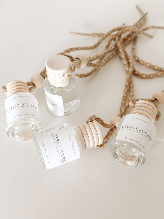 Citrus Sunrise Car Diffuser | Rhubarb, Grapefruit, Mint | Car Air Freshener