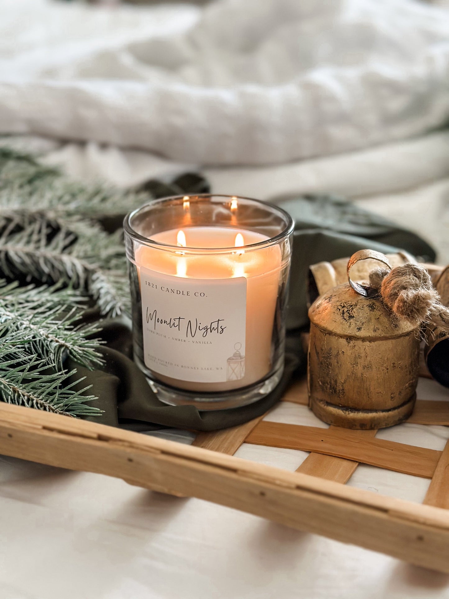 Moonlit Nights Bundle (Candle, Linen + Room Spray, Wax Melt)