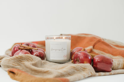 Honeycrisp Cider Candle in a farmhouse candle jar with soy blend wax by 1821 Candle Co.