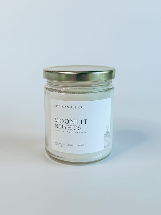 Moonlit Nights 7oz Candle | Amber, Plum, Vanilla | Coconut Apricot Wax